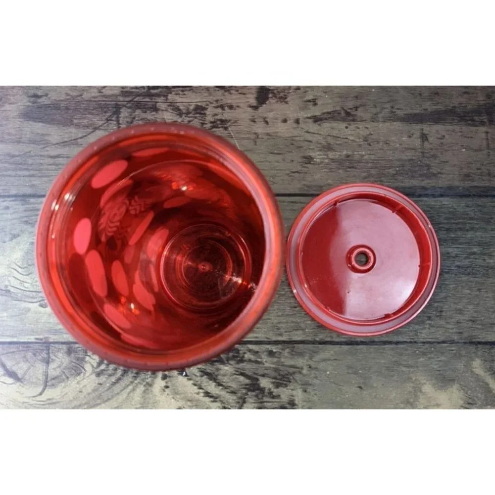 Starbucks 2019 Holiday Red Silver Circles Polka Dot Tumbler 16oz